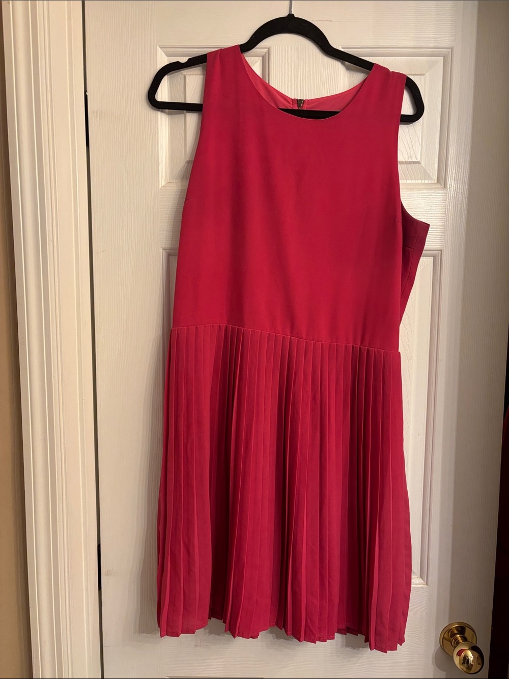 Pim + Larkin Hot Pink Sleeveless Pleated Skirt Dress